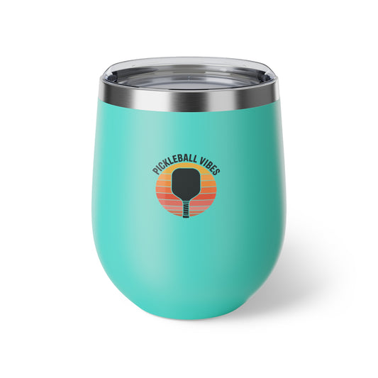 Pickleball Vibes Stylish Copper Insulated Cup, Perfect for Pickleball Parties, Gifts, Outdoor Adventures, Travel Mugs, Tumblers