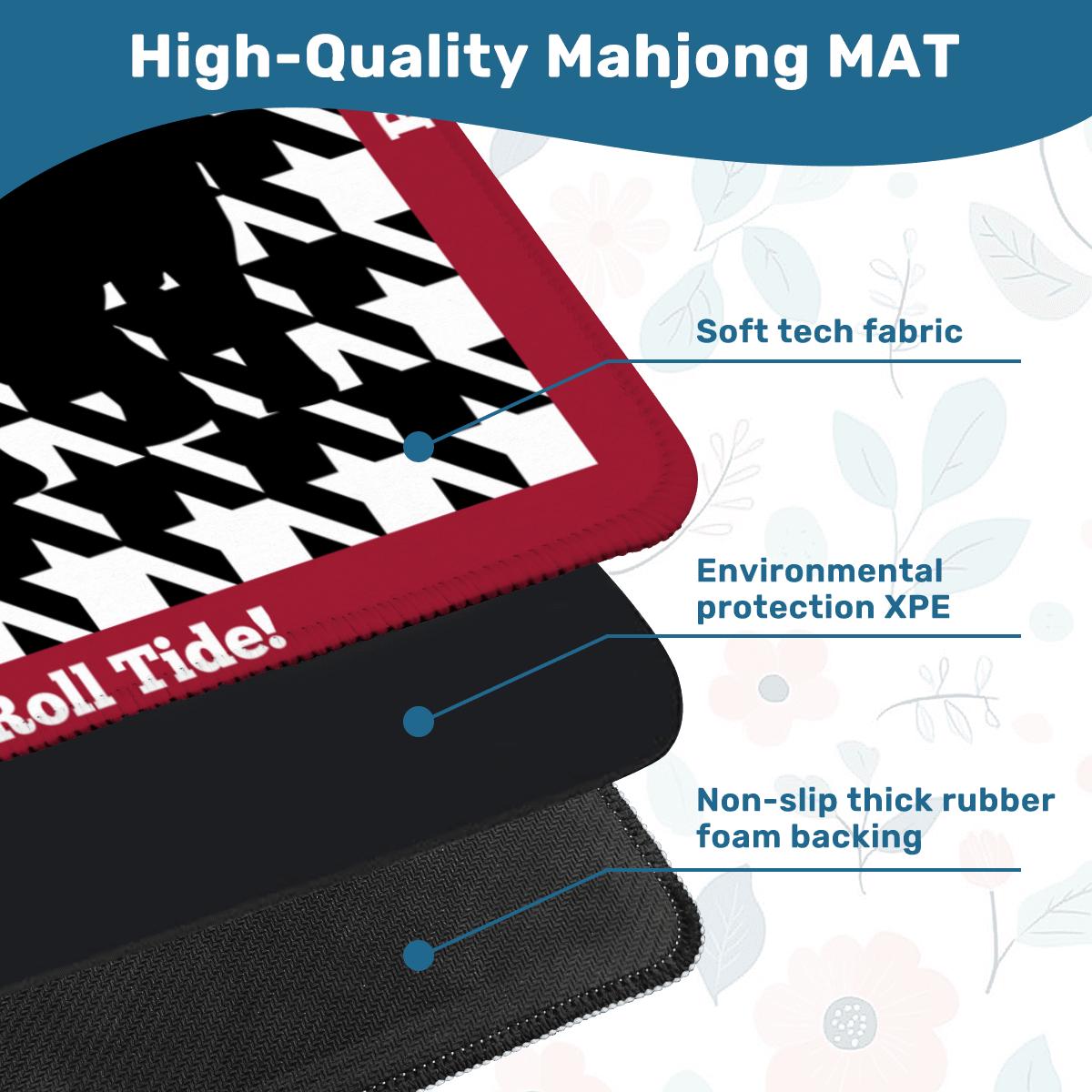 Alabama Elephant Gray or Black Mahjong Mat: Mahj Game Tabletop (31.5-inch)