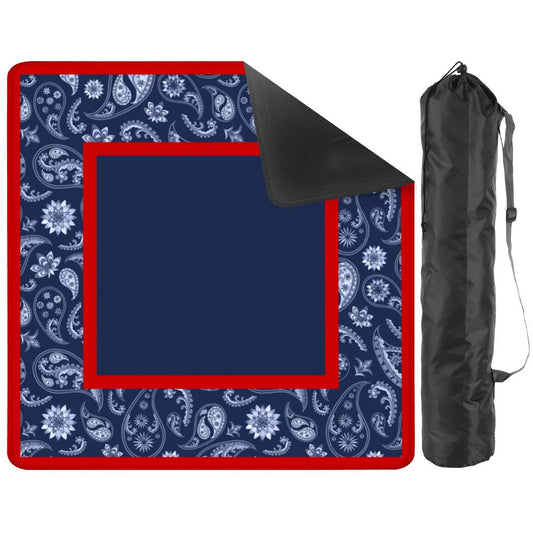 Red & Blue Paisley Bandana Travel Mahjong Mat Tabletop (20.9-inch)