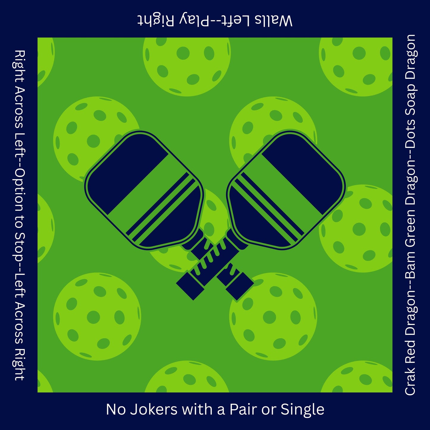 Pickleball with Directions Mahjong Mat: Mahj Game Tabletop (31.5-inch)