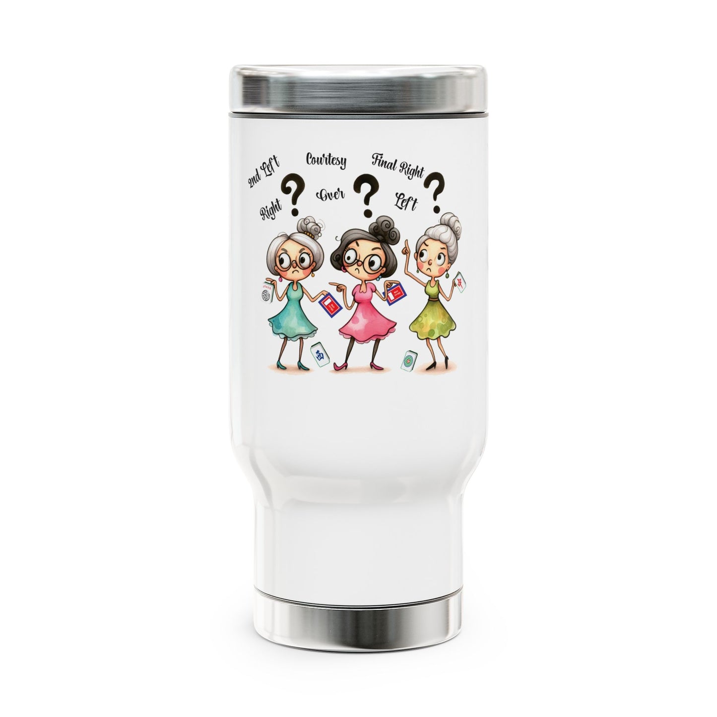 Charleston Mahjong Travel Mug - Gift for Mahj Lovers, Insulated Coffee Cup, Adventure Travel, Birthday Gift, Everyday Use