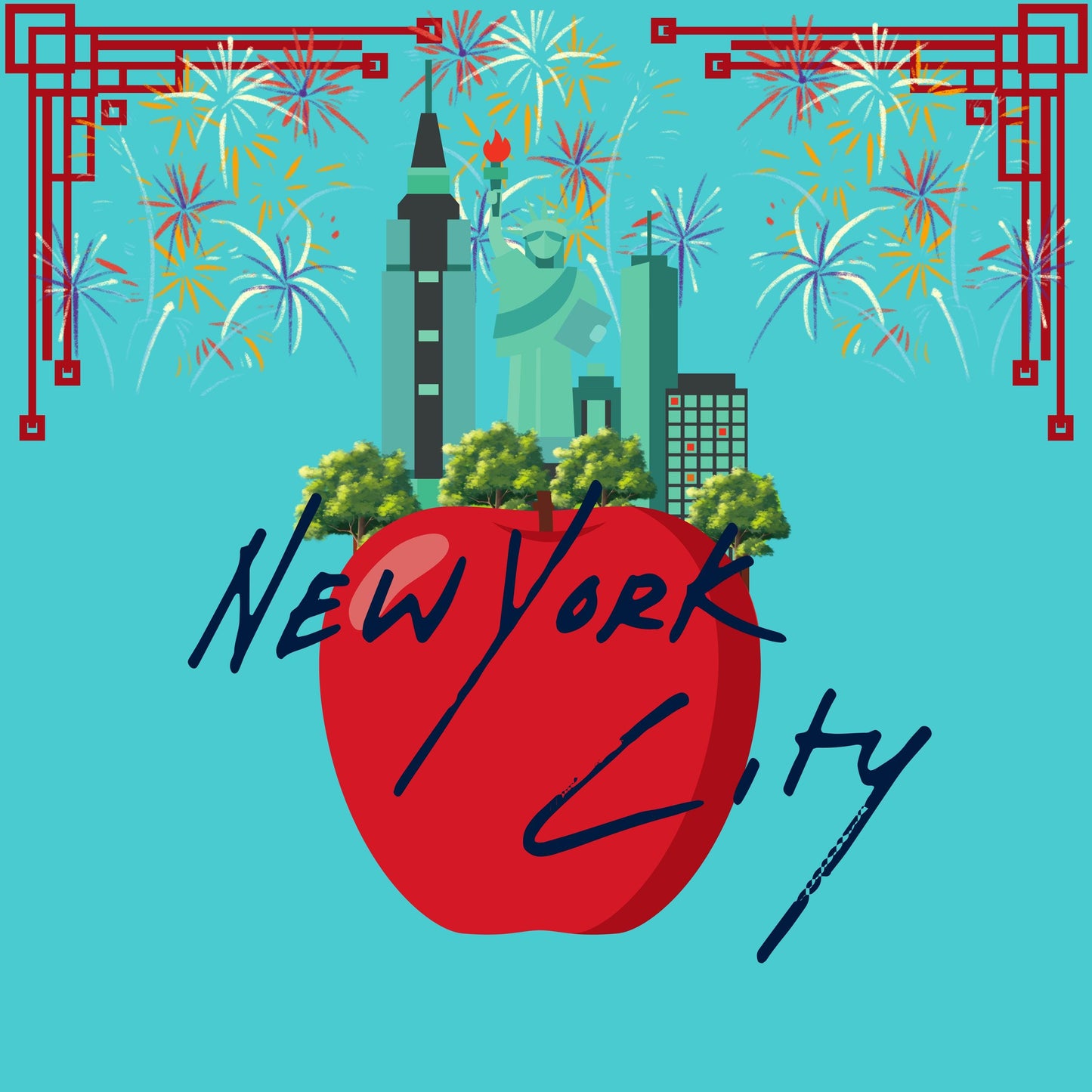 New York City Blue Mahjong Mat
