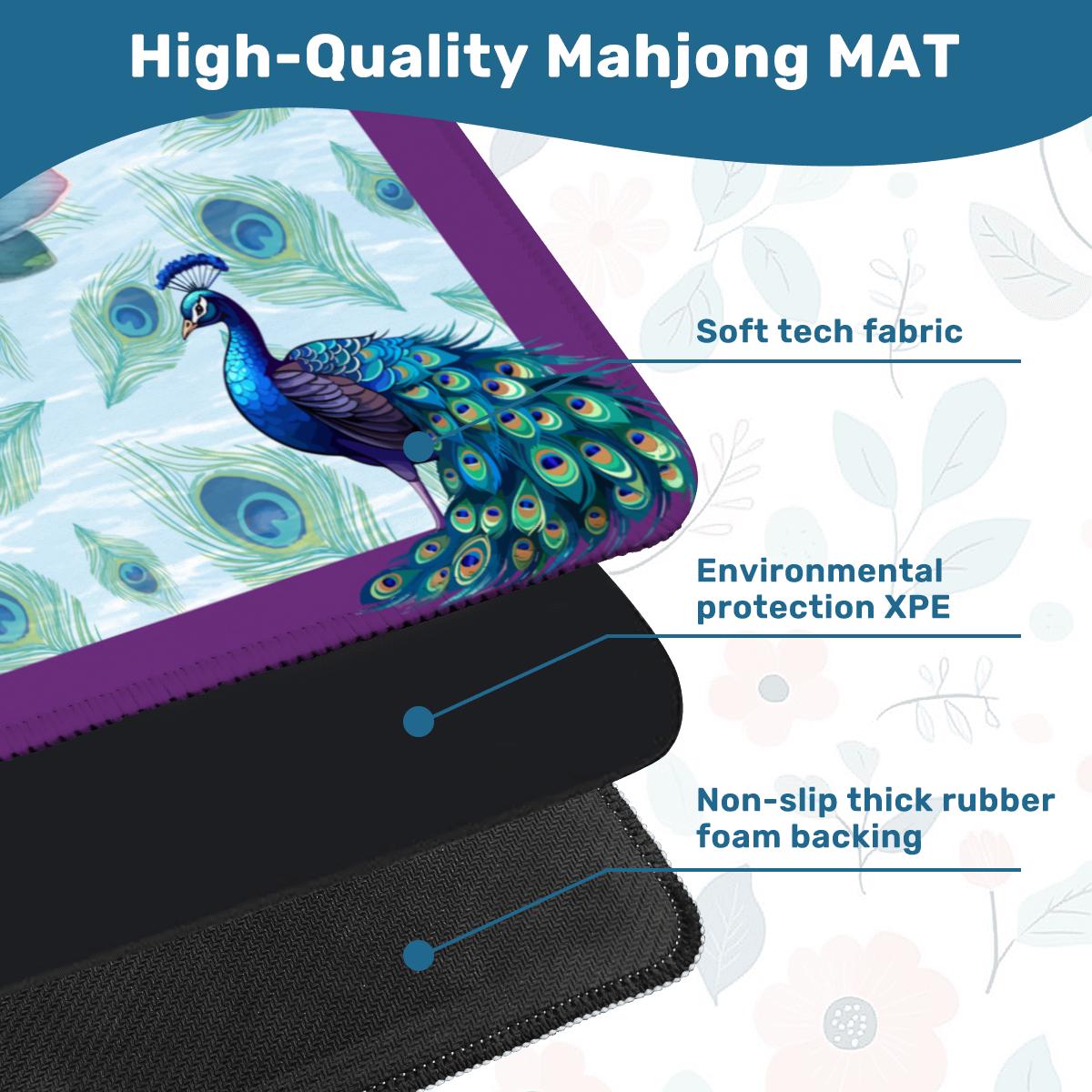 Peacock and the Lotus Mahjong Mat