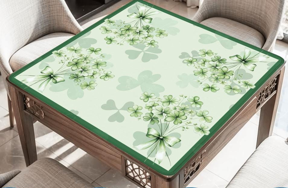 St. Patrick's Day Mahjong Mat: Mahj Game Tabletop (31.5-inch)