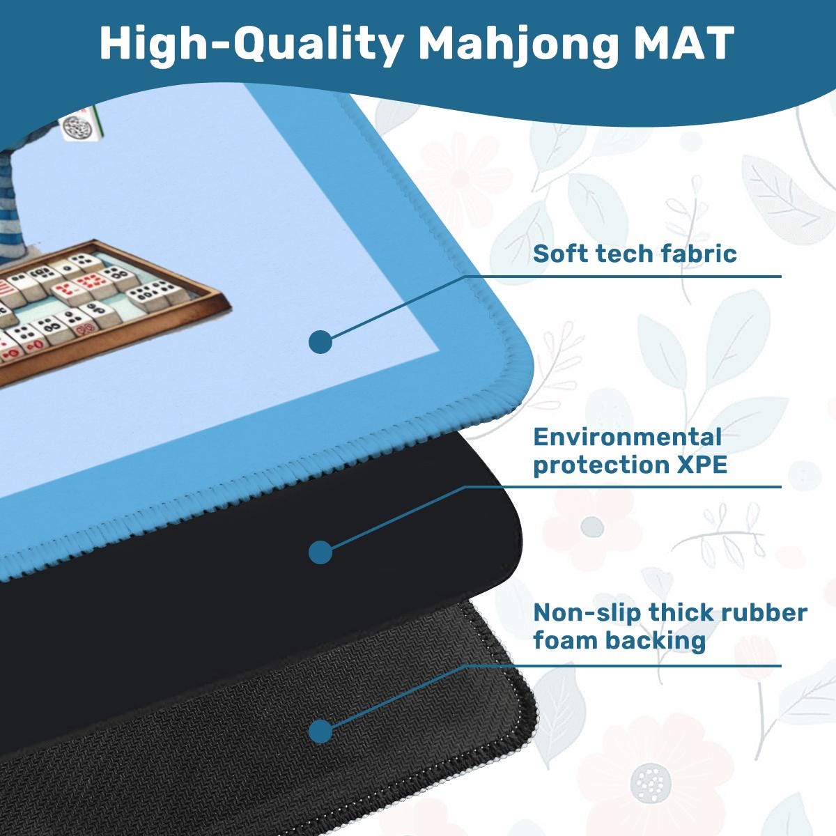 Old Lady Funny Mahjong Mat with Border