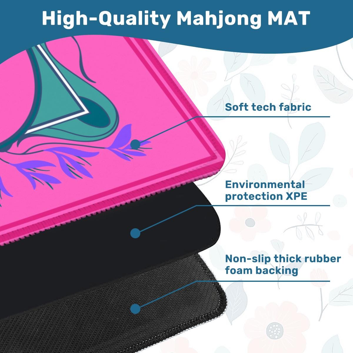 Custom Monogram Mahjong Mat: Mahj Game Tabletop (31.5-inch)