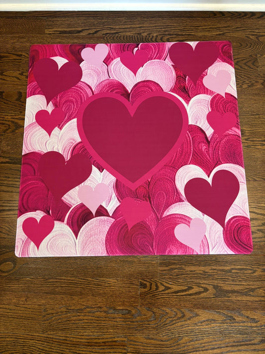 Multi Hearts Mahjong Mat: Mahj Game Tabletop (31.5-inch)