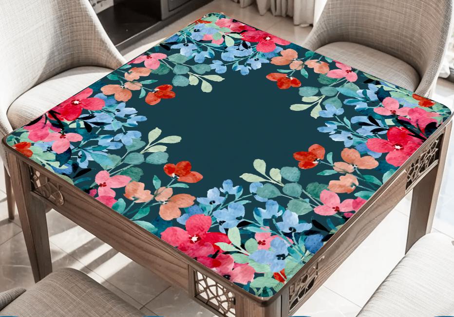 Ocean Florals Mahjong Mat