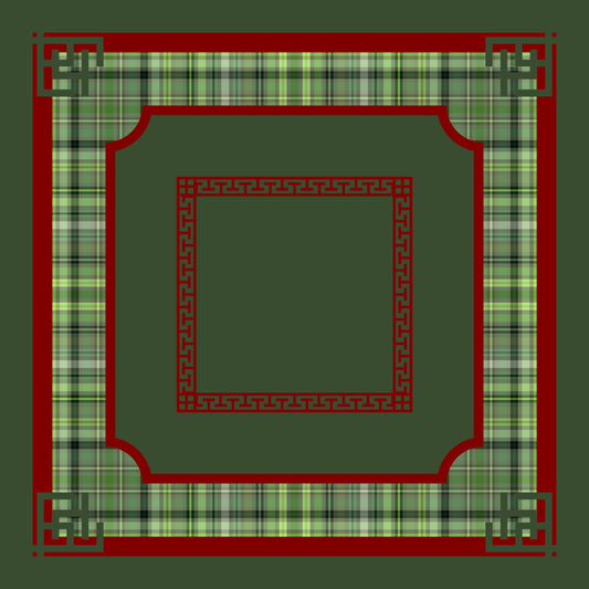 Olive Plaid Travel Mahjong Mat: Mahj Game Tabletop (20.9-inch)