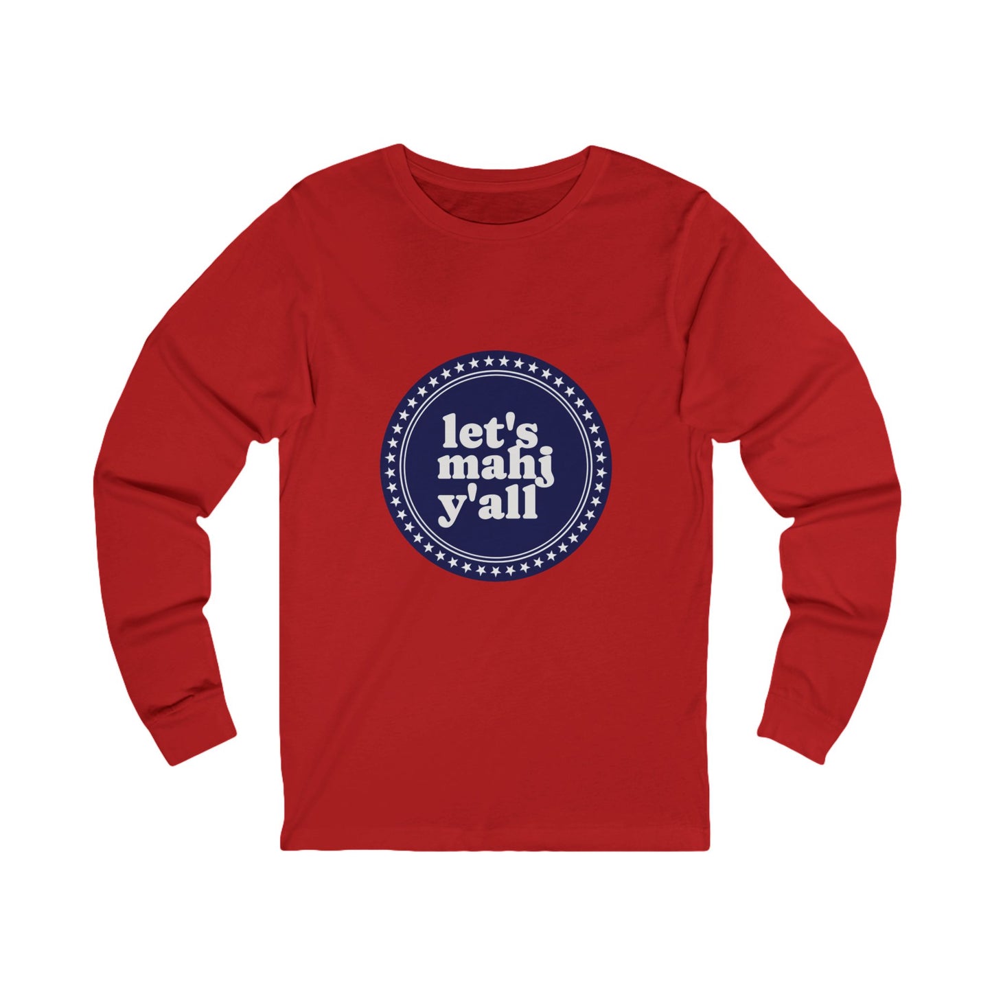 Red, White and Blue Long Sleeve Tee, Mahjong Shirt Gift