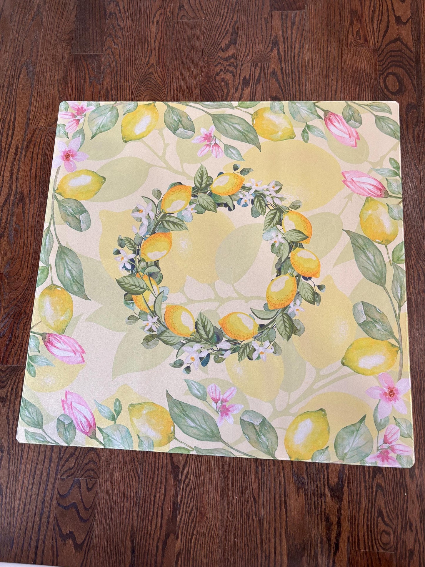 Lemons in the Sunshine Mahjong Mat: Mahj Game Tabletop (31.5-inch)
