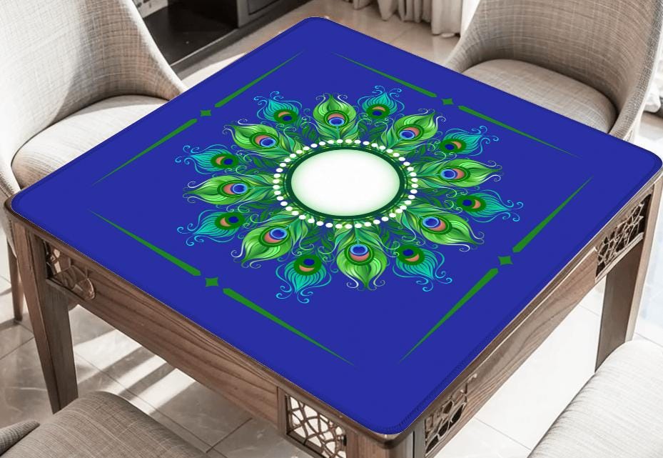 Peacock Circle Mahjong Mat