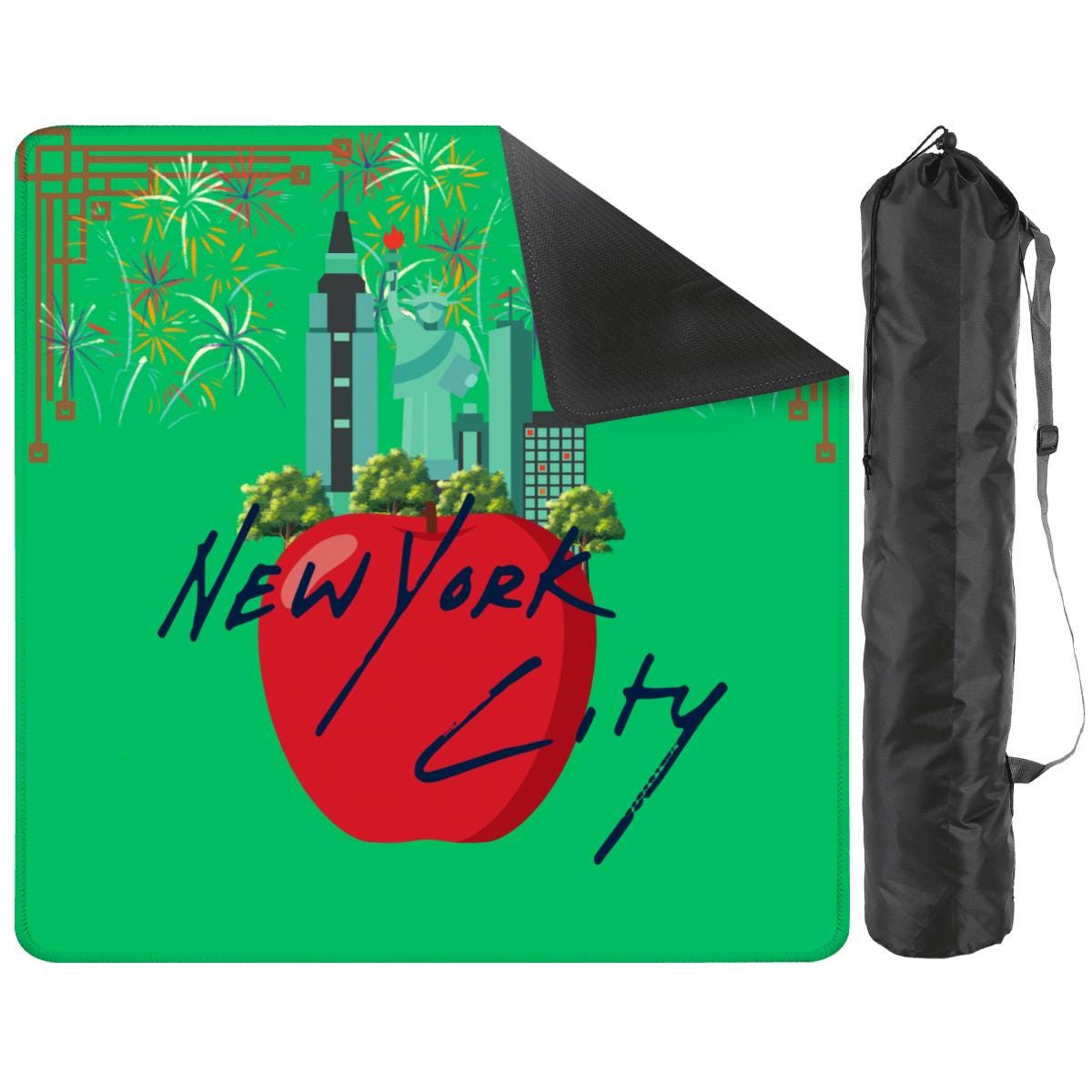 New York City Green Mahjong Mat: Mahj Game Tabletop (31.5-inch)