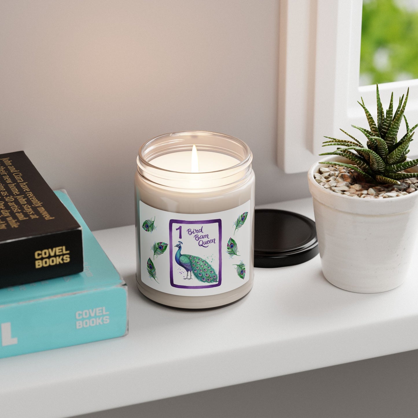 Bird Bam Mahjong Tile Soy Candle, Aromatherapy Gift, 9oz Mahjong Home Decor, Mindfulness Relaxation Candle, Self-Care Candle