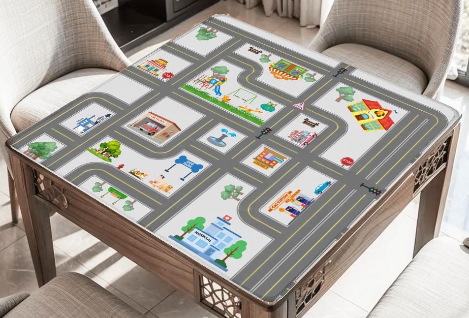 Race Car Neighborhood Game Play Mat Tabletop