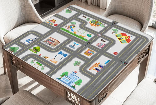 Race Car Neighborhood Game Play Mat Tabletop (31.5-inch)