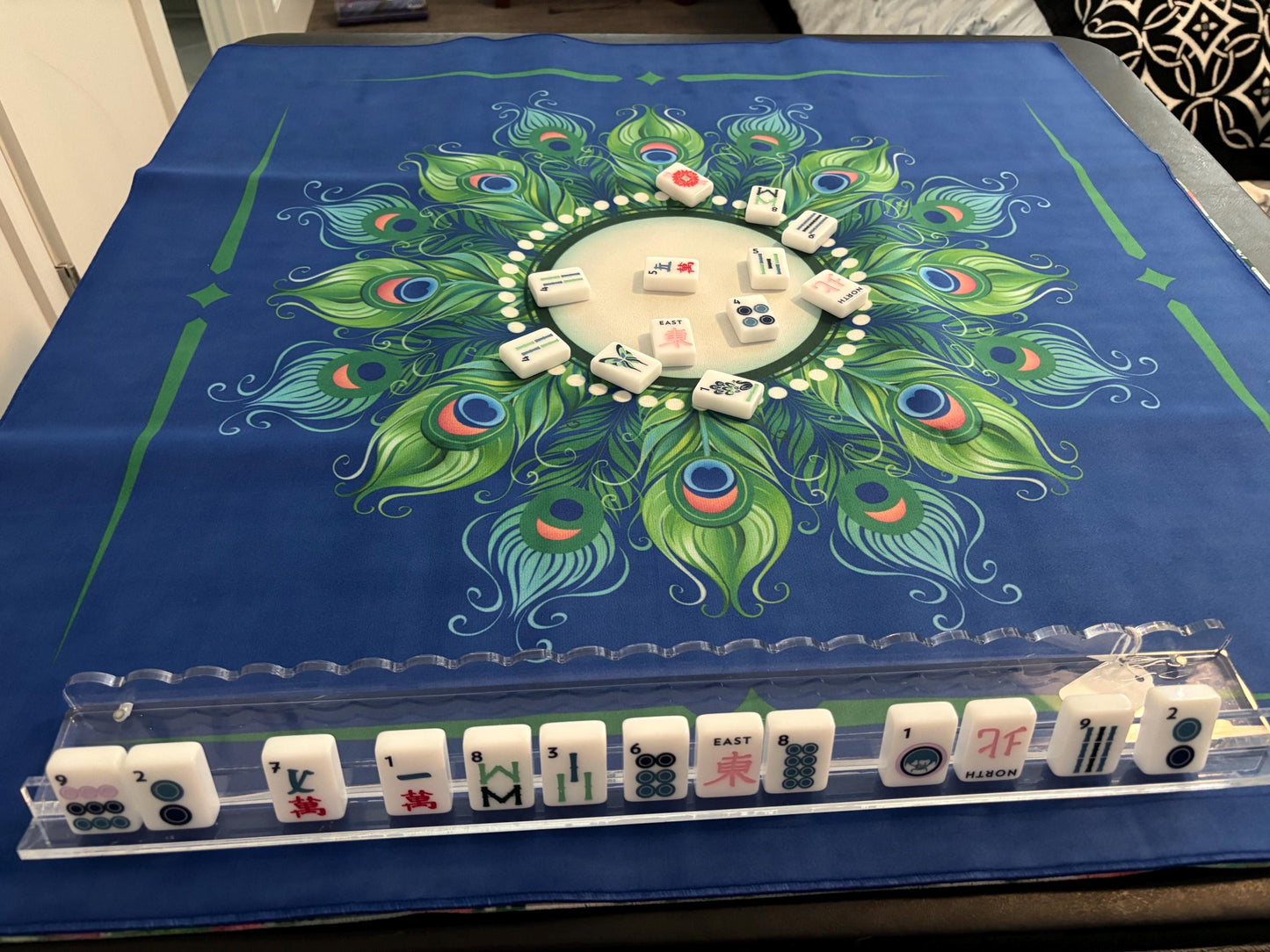 Peacock Circle Mahjong Mat