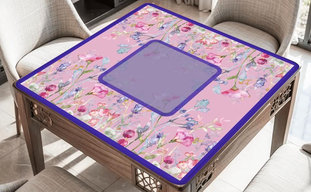 Dusty Rose Florals Mahjong Mat
