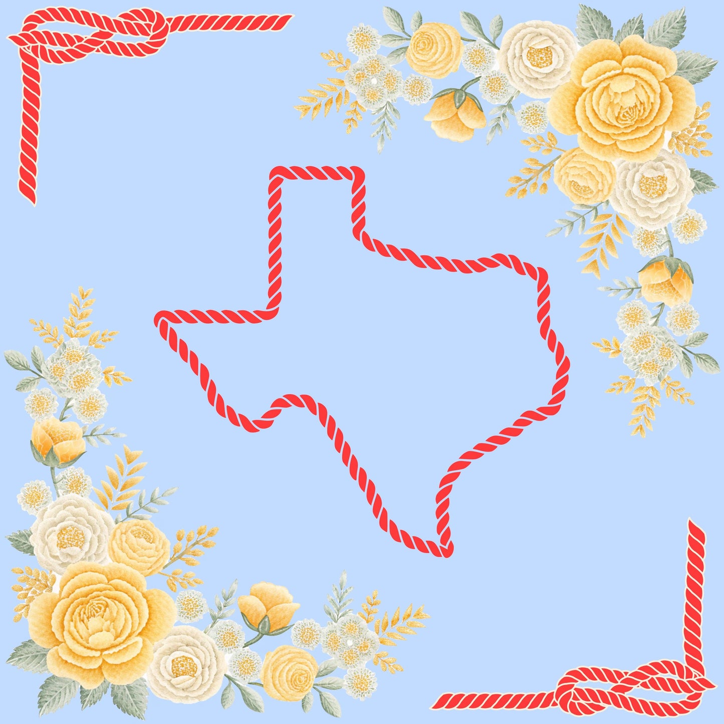 Texas Yellow Rose and Pink Celebration Mahjong Mat