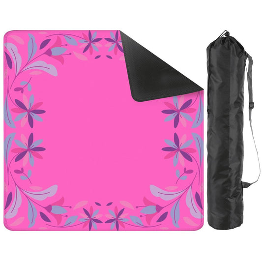 Floral Pink Mahjong Mat: Non-Slip Game Tabletop (31.5-inch)