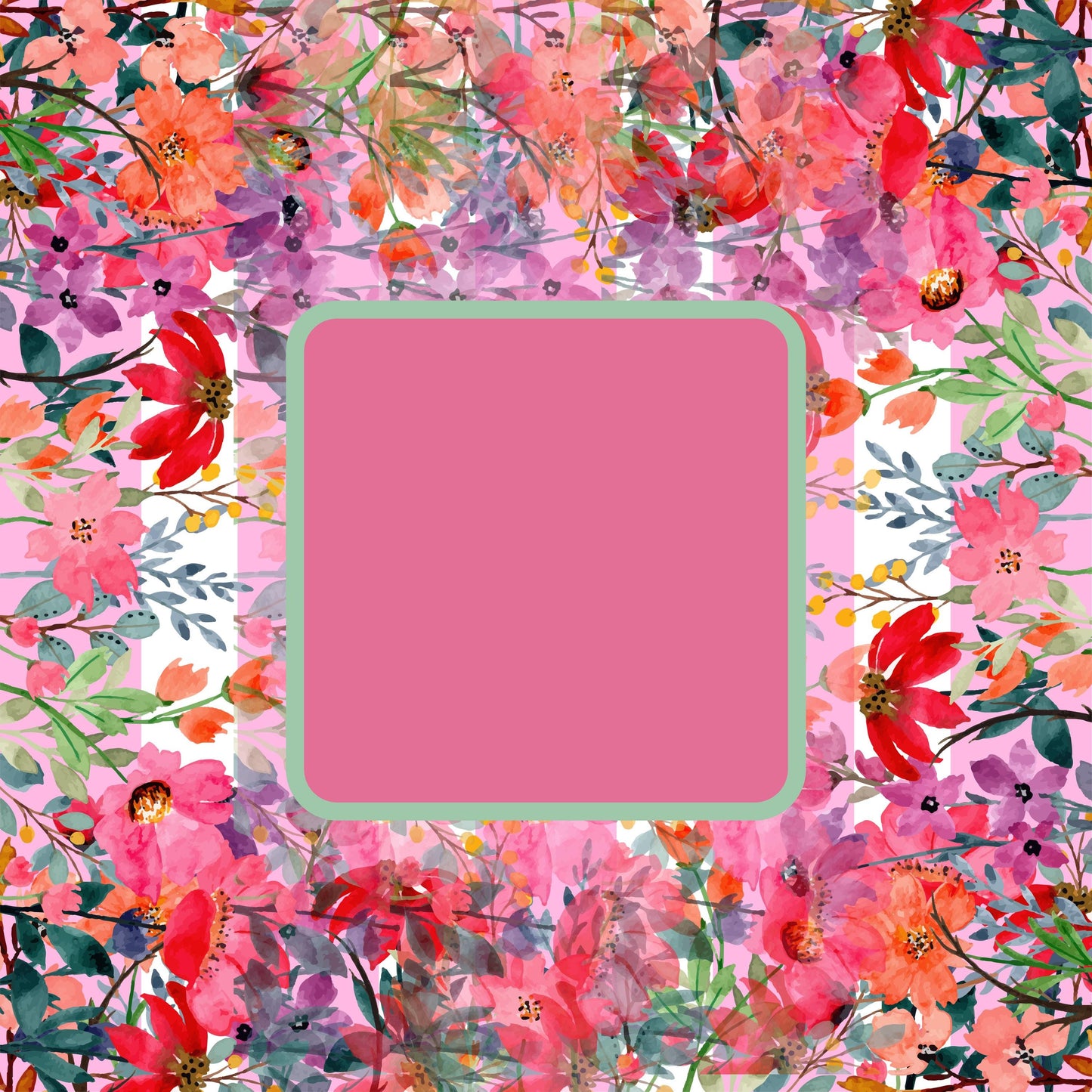 Pink Blooms Mahjong Mat: Neoprene, 33.5" Square