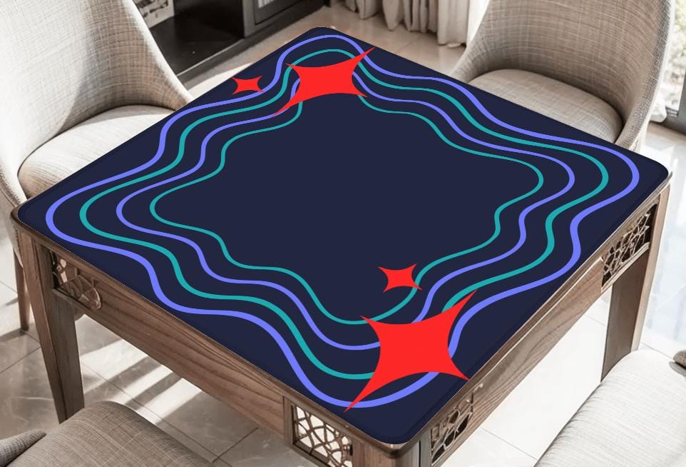 Navy and Red Pop Mahjong Mat