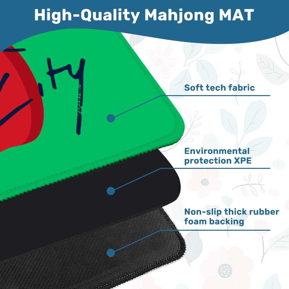 New York City Green Mahjong Mat: Mahj Game Tabletop (31.5-inch)