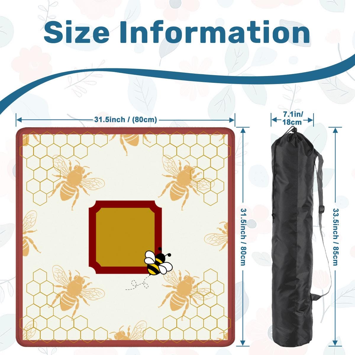 Honeycomb Deco Mahjong Mat: Mahj Game Tabletop (31.5-inch)