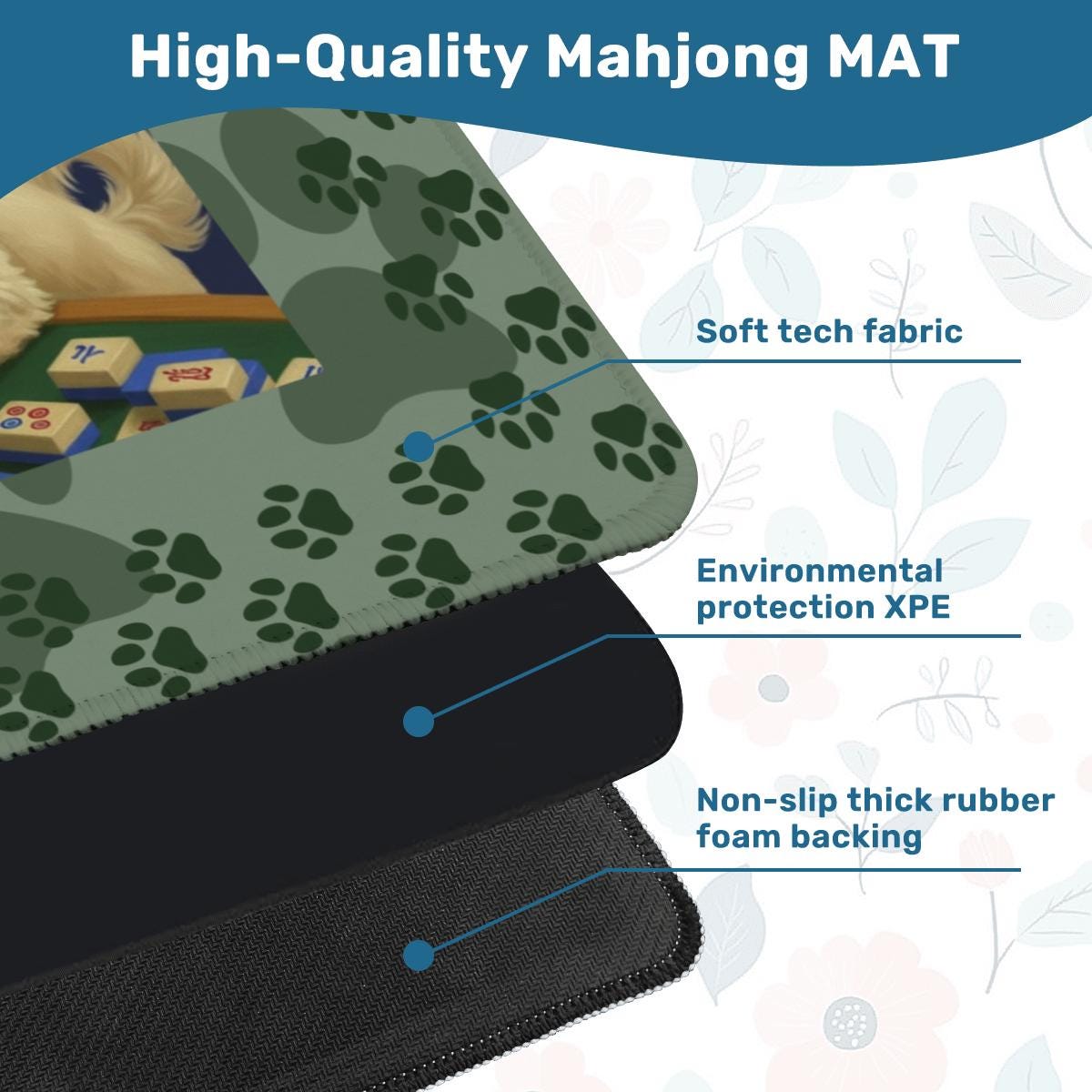 Doodle Plays Mahj Custom Mahjong Mat, this can be your Pup!