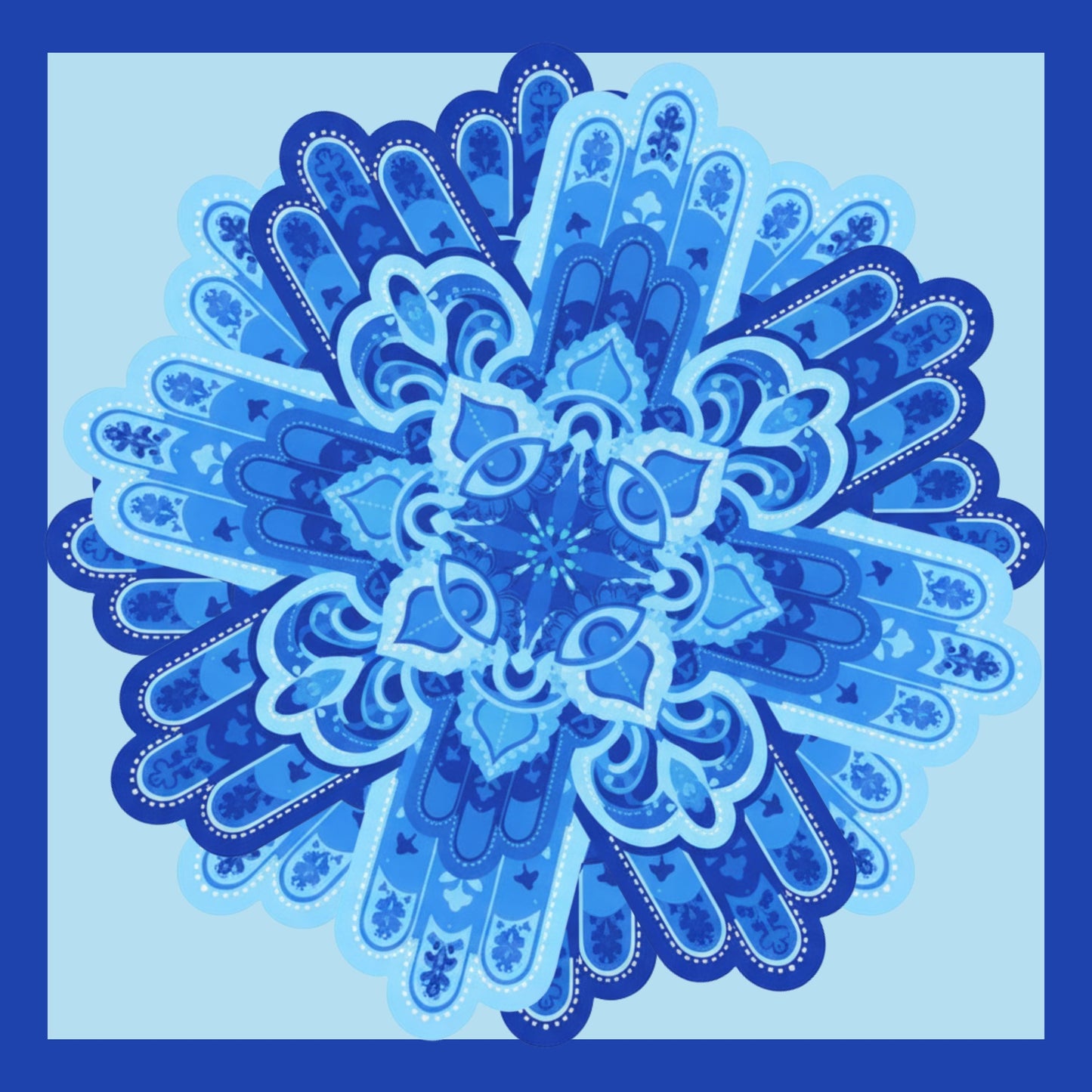 Blue Hamsa Mahjong Mat