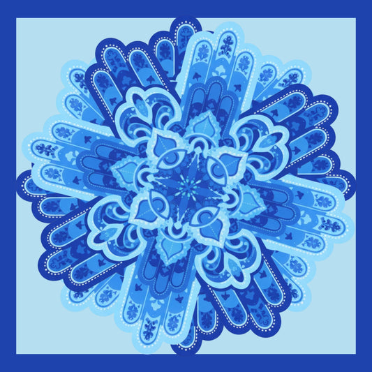 Blue Hamsa Mahjong Mat