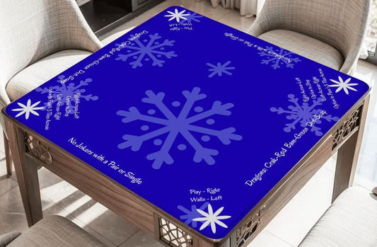Snowflake Holiday Mahjong Mat: Mahj Game Tabletop (31.5-inch)