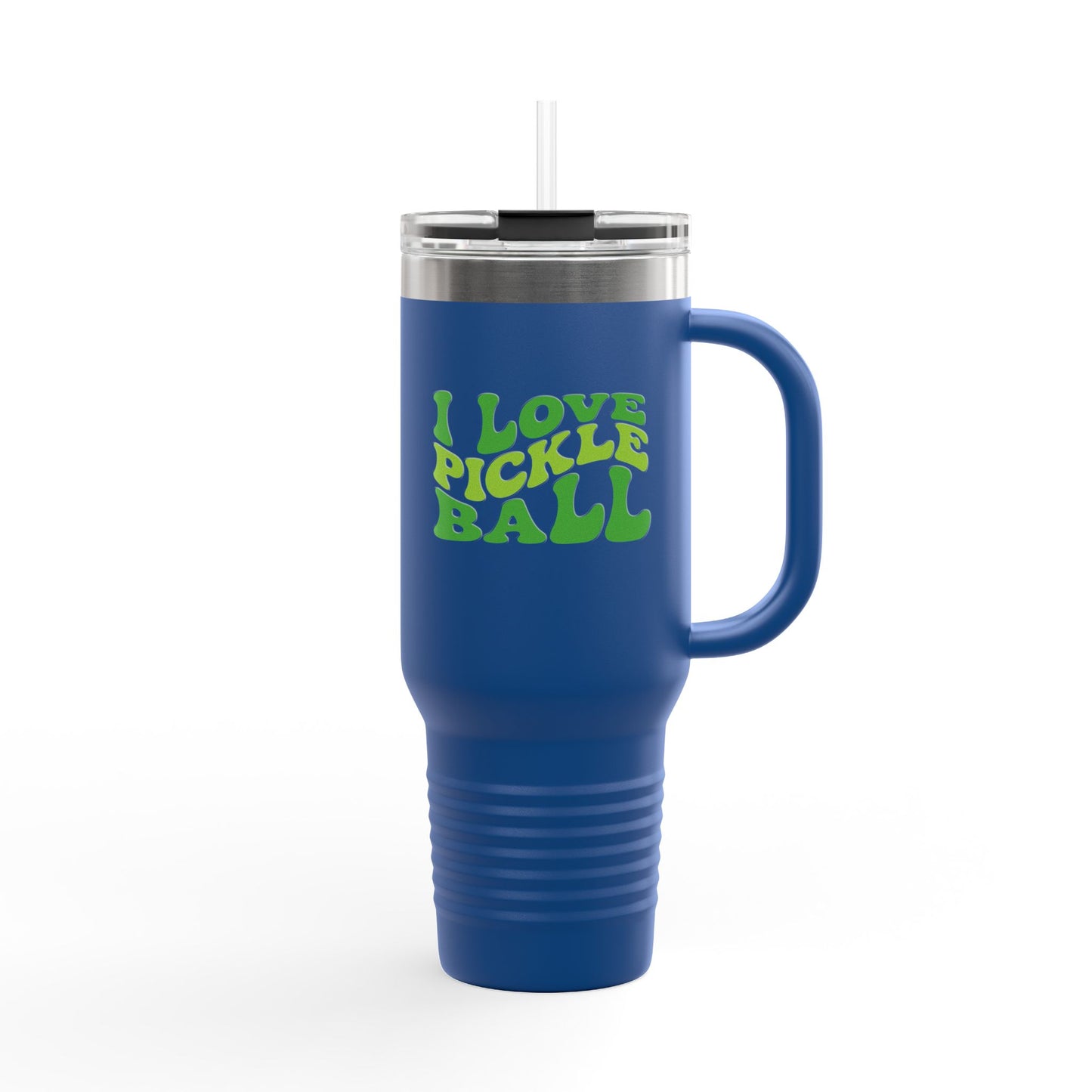 I Love Pickleball Insulated Travel Mug, 40oz - Perfect Gift for Pickleball Lovers, Sports Drinkware, Summer Essentials, Unique Travel Cup