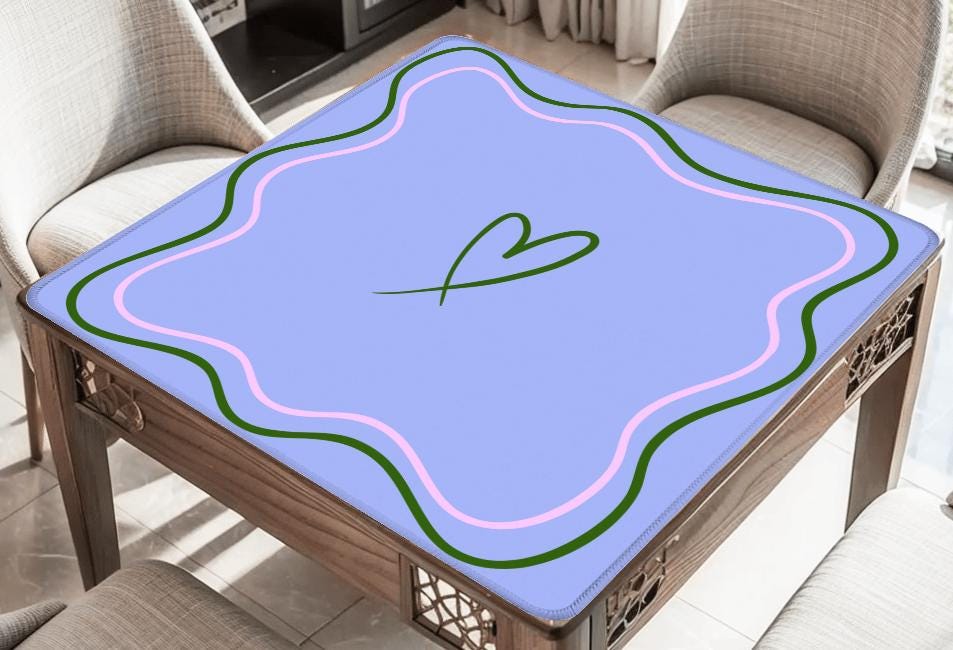 Periwinkle Open Heart Mahjong Mat