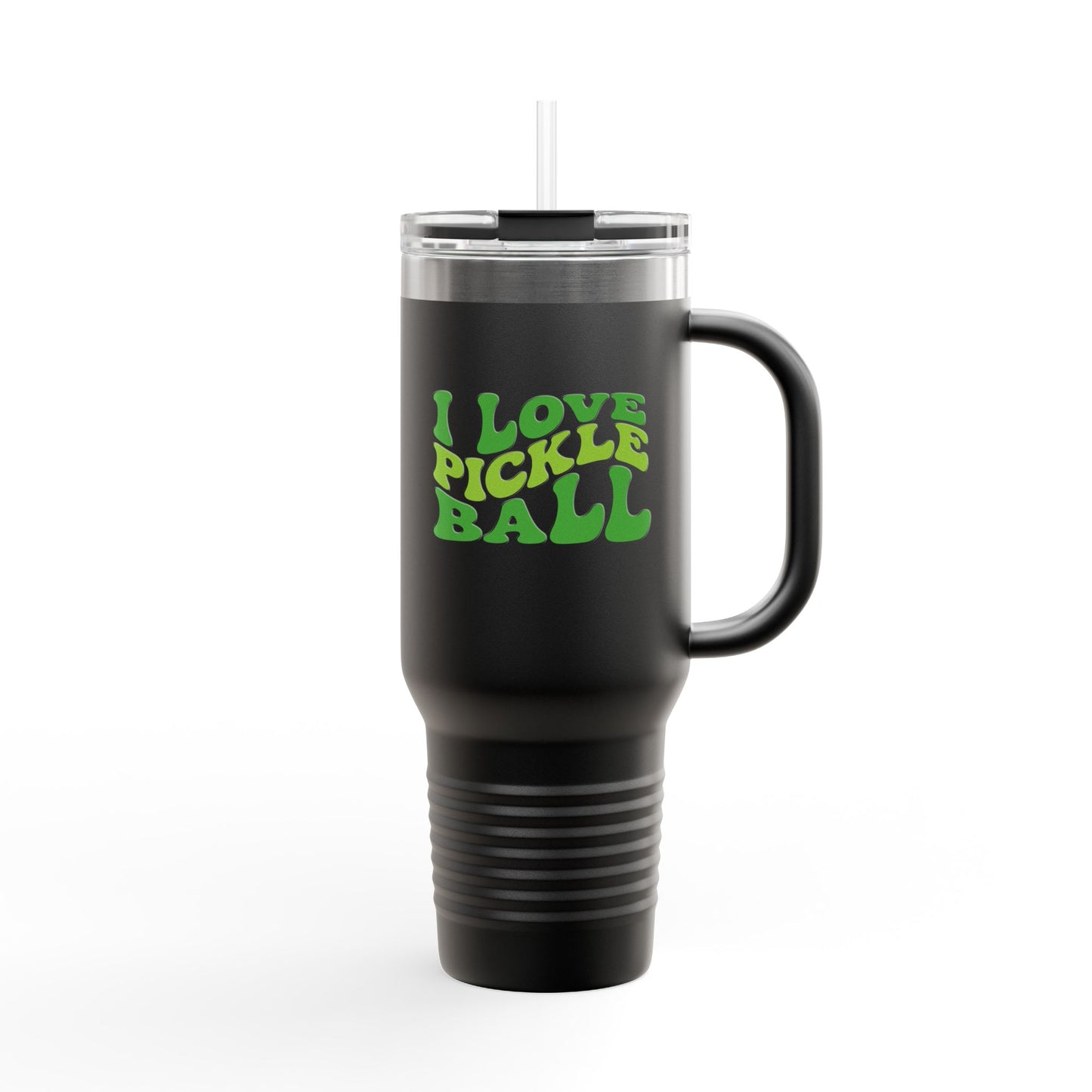 I Love Pickleball Insulated Travel Mug, 40oz - Perfect Gift for Pickleball Lovers, Sports Drinkware, Summer Essentials, Unique Travel Cup