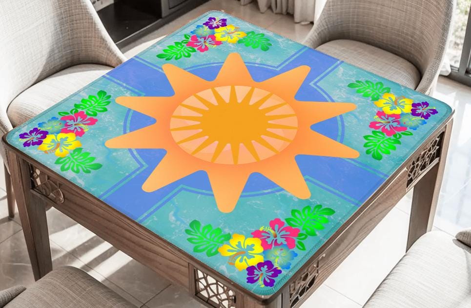 Hawaiian Sun Mahjong Mat: Mahj Game Tabletop (31.5-inch)