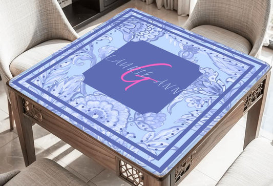 Custom Monogram Mat Personalized with Monogram and Colors: Mahj Tabletop (31.5-inch)