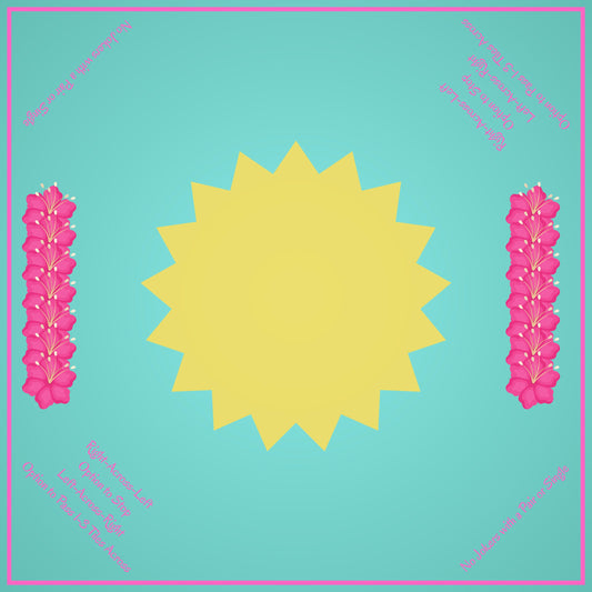 Sunny Day Turquoise Mahjong Mat with corner instructions