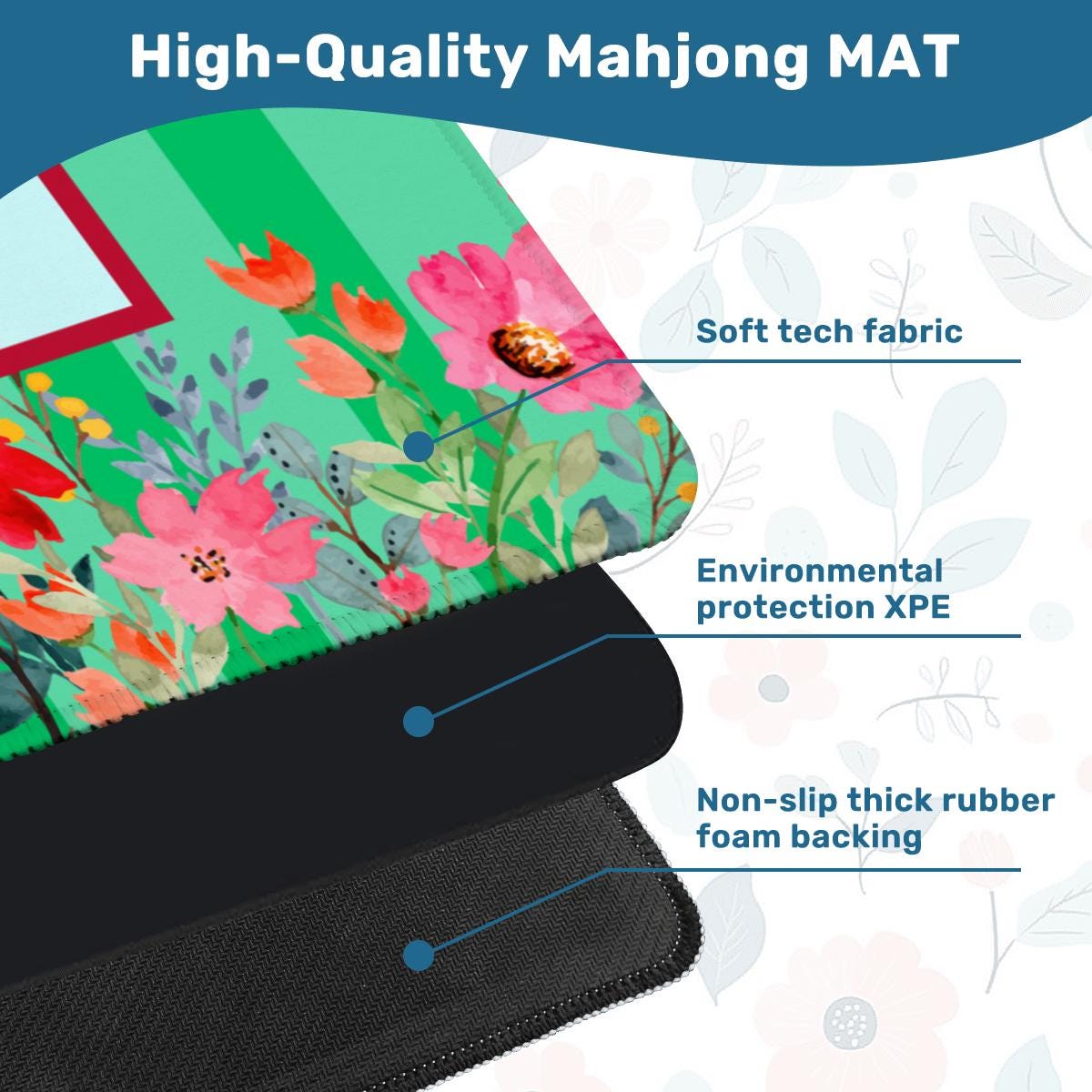 Nantucket Floral Mahjong Mat