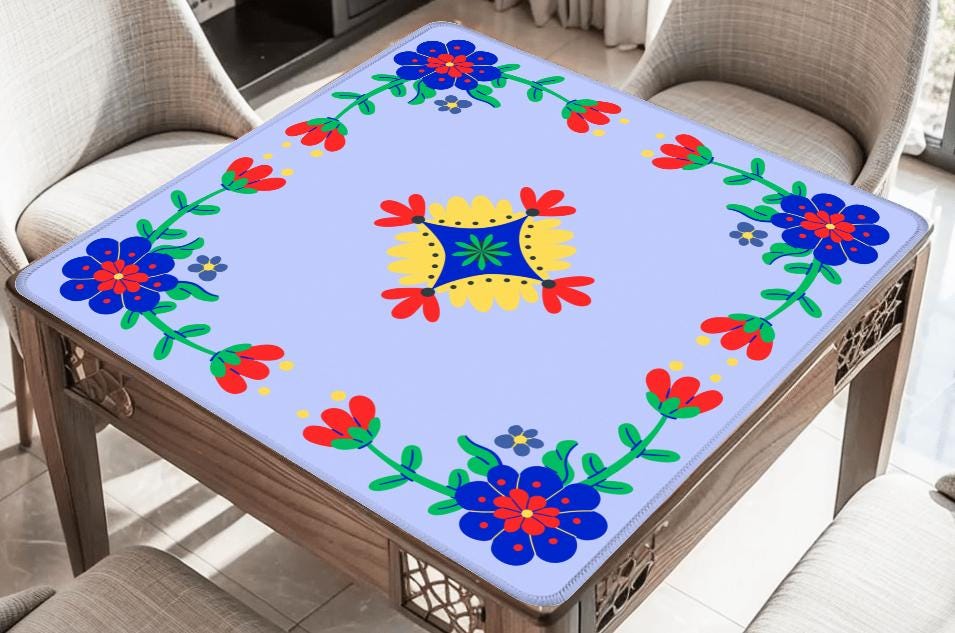Primary Florals Mahjong Mat