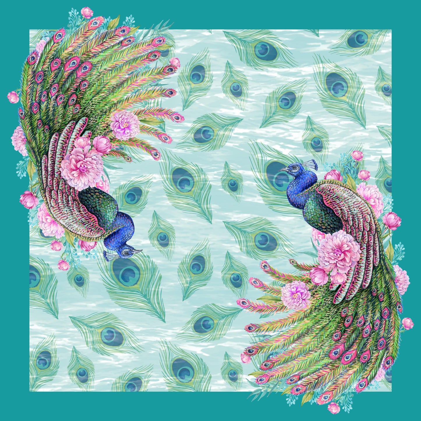 Peacock Lagoon Mahjong Mat