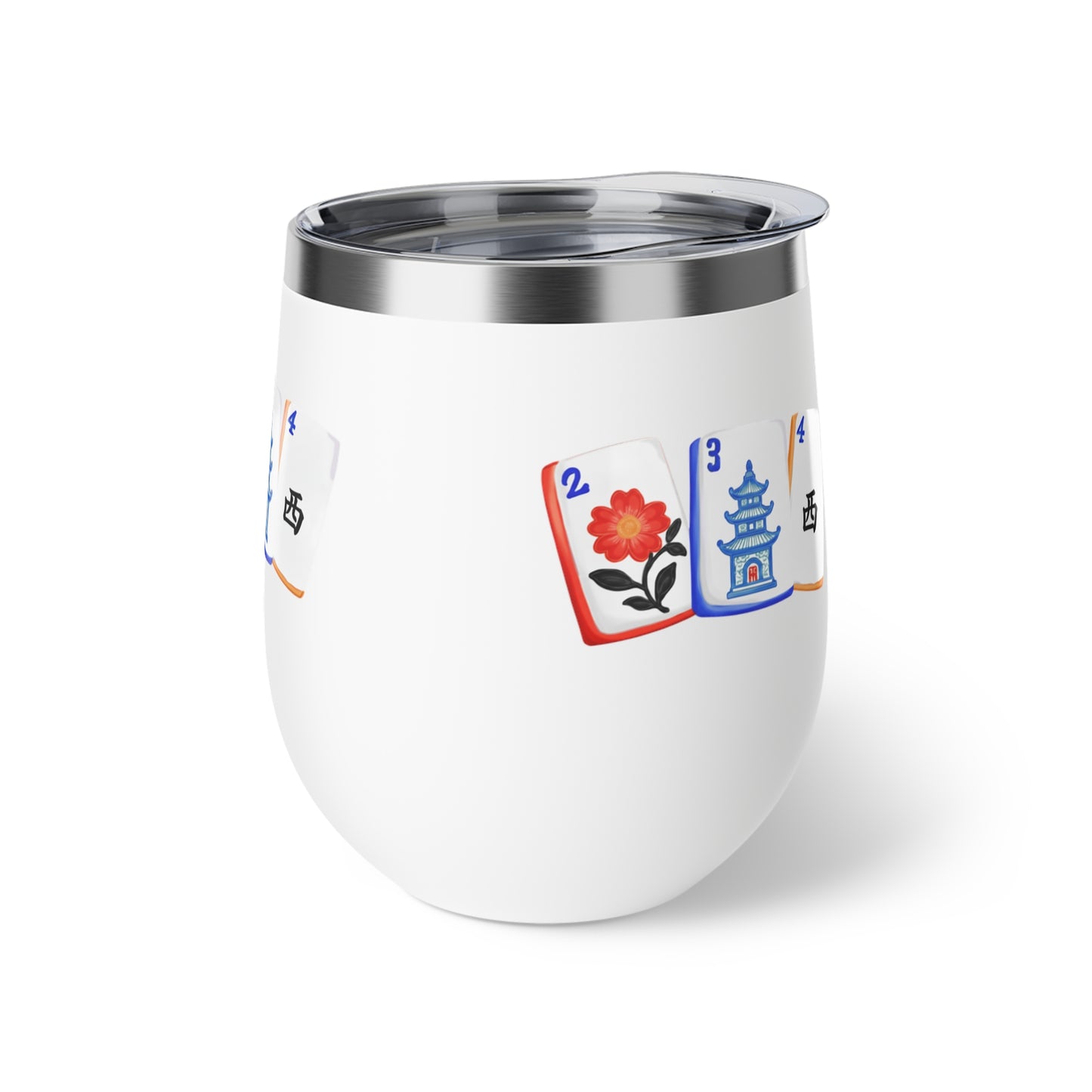 Mahjong Tiles Insulated Cup, Eco-Friendly Drinkware, Mahjong Tiles, Perfect Gift for Tea Lovers, Mahj Players, Unique Mugs for Home