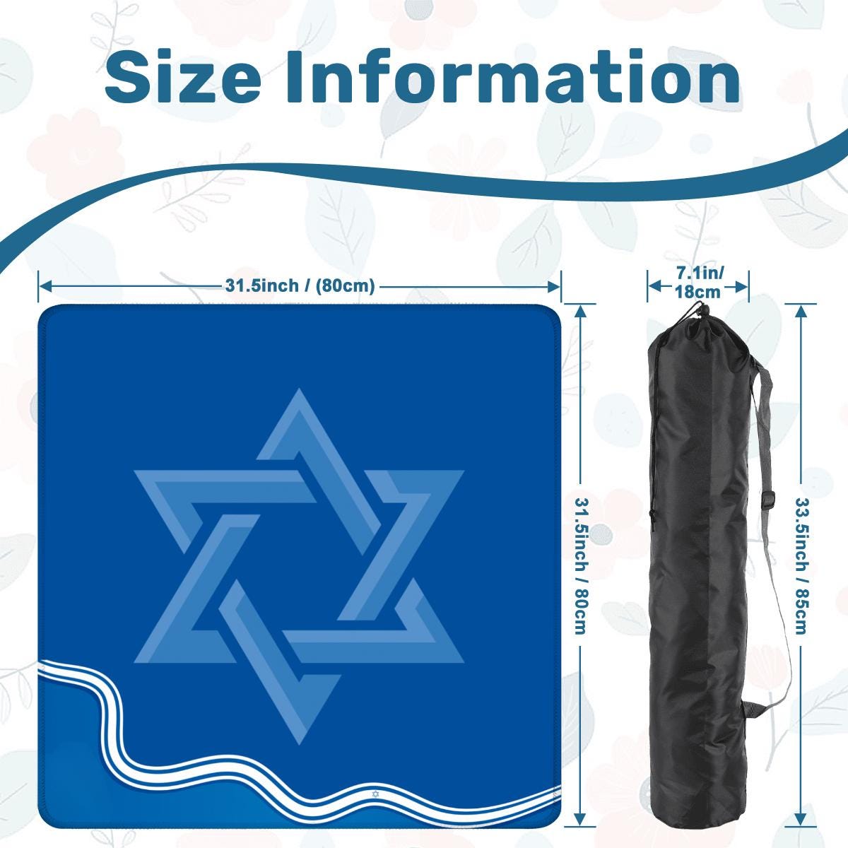 Jewish Star Mahjong Mat: Mahj Game Tabletop (31.5-inch)