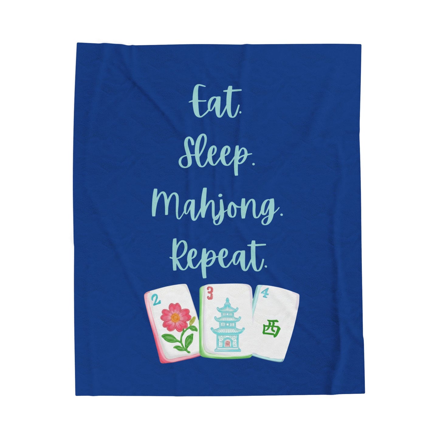 Mahjong Lover Velveteen Plush Blanket, Game Night Gift, Cozy Throw Blanket, Mahjong Player Present, Soft Fleece Blankie