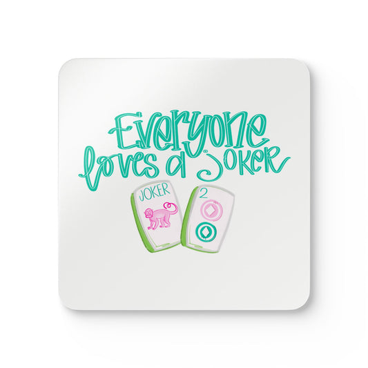 Everyone Loves a Joker Mahjong Coaster Set, Cork Coaster Set, Drink Coasters, Funny Home Decor, Gift for Mahj, Party Supplies