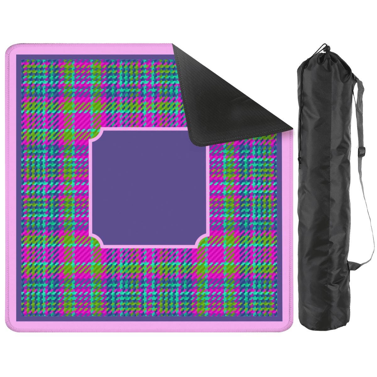 Purple and Pink Plaid Mahjong Mat