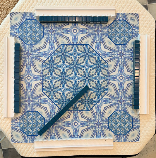 Leatherette Blue Octagon Pattern no. 53
