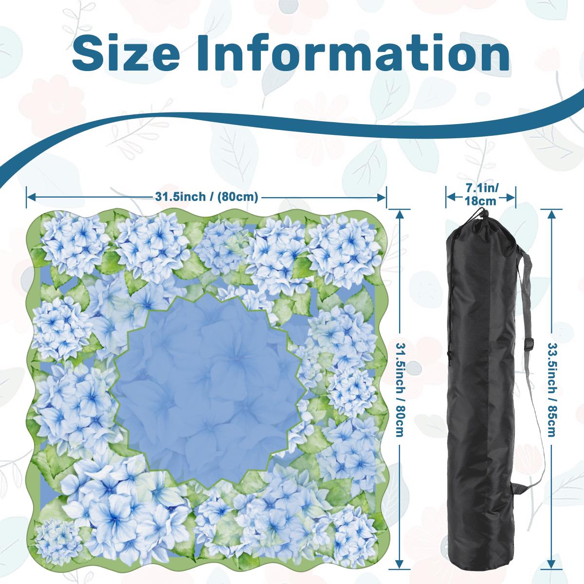 Scalloped Sea of Hydrangeas Mahjong Mat: Mahj Game Tabletop (31.5-inch)