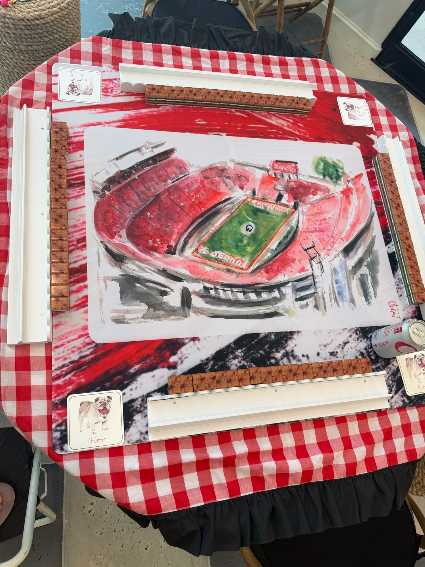 Sanford Stadium UGA Artist Collab Mahjong Mat
