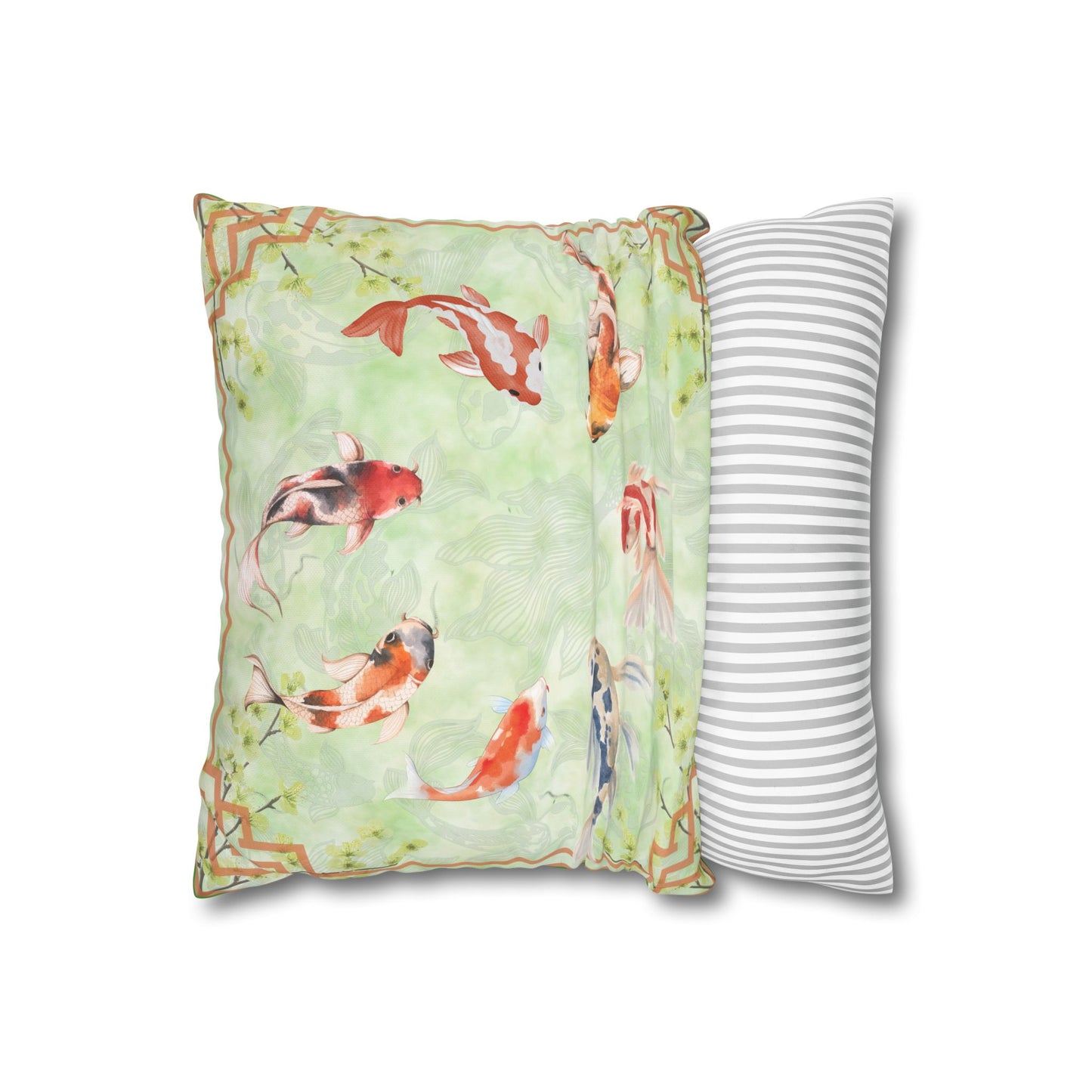 Koi Pond Mahjong Inspired square pillowcase